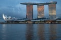 Marina Bay Sands Hotel at sunset Royalty Free Stock Photo