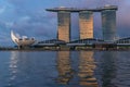 Marina Bay Sands Hotel at sunset Royalty Free Stock Photo