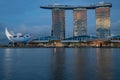 Marina Bay Sands Hotel at sunset Royalty Free Stock Photo