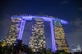 Marina Bay Sands Singapore landscape by night. Royalty Free Stock Photo