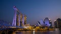 Marina Bay Sands Singapore landscape by night. Royalty Free Stock Photo