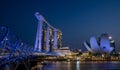 Marina Bay Sands Singapore landscape by night. Royalty Free Stock Photo