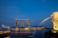 Marina Bay Sands Singapore landscape by night. Royalty Free Stock Photo