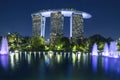 Marina Bay Sands Singapore at night Royalty Free Stock Photo