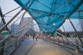 MARINA BAY SANDS, SINGAPORE OCTOBER 12, 2015: The Helix Bridge i Royalty Free Stock Photo