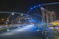 MARINA BAY SANDS, SINGAPORE OCTOBER 12, 2015: The Helix Bridge i Royalty Free Stock Photo