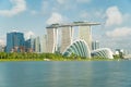 Marina bay in Singapore city with nice sky Royalty Free Stock Photo