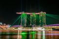 Marina bay , Singapore - June 2016 : Wonderful light show