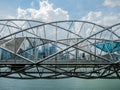 MARINA BAY - SINGAPORE, 24 NOV 2018: The Helix Bridge is a pedestrian bridge linking Marina Centre with Marina South in the Marina
