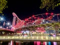 MARINA BAY - SINGAPORE, 24 NOV 2018: The Helix Bridge is a pedestrian bridge linking Marina Centre with Marina South in the Marina