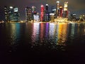 Singapore city skyline at night with Marina bay. Destination of singapore. Royalty Free Stock Photo