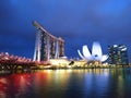 Singapore city skyline at night with Marina bay. Destination of singapore. Royalty Free Stock Photo