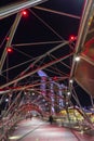 Singapore skyline, Singapore Marina bay and helix bridge at dusk, Singapore