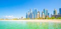 Marina beach and Dubai city skyline, UAE Royalty Free Stock Photo