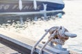 Marina bitt to tie mooring ropes