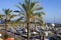 Marina with boats in the coastal town on Madeira Royalty Free Stock Photo