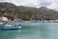 Marina boats docked. Industrial fishing boats are moored in port Royalty Free Stock Photo