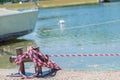 Marina bollard bitt at jetty for boats, ships and yachts moori Royalty Free Stock Photo