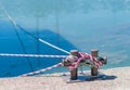 Marina bollard bitt at jetty for boats, ships and yachts moori Royalty Free Stock Photo