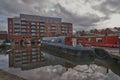 Marina for canal boats on Rochdale canal Royalty Free Stock Photo