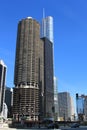 Marina City, The Langham and The Trump Tower in Chicago, Illinois, USA Royalty Free Stock Photo