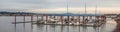 Marina on Columbia River Panorama Royalty Free Stock Photo