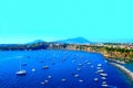ISOLA DI PROCIDA, ITALY - SEPTEMBER 10, 2023: View from Panoramica sulla Corricella