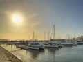 Marina da Afurada on the margin of Gaia at the mouth of the Douro River at sunset. Portugal Royalty Free Stock Photo