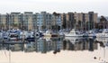 Marina Del Rey Marina Boats & Apartments at Dawn. Royalty Free Stock Photo