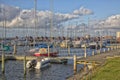 Marina in Denmark on a cloudy day Royalty Free Stock Photo