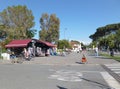 Marina di Bibbona, Livorno. Streets of the town in the summer, urban.