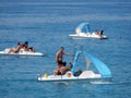 Marina di Camerota - Tourists on the pedalos Royalty Free Stock Photo