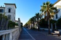 Marina di Cecina, panoramic view of Largo Cairoli in the morning on a sunny summer day