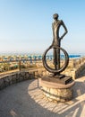 Bronze Sculpture on the pier of the Marina di Pietrasanta beach in Versilia, Tuscany, Italy