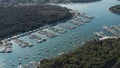 Marina docks with sailboats and piers