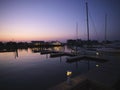 Marina at dusk. Royalty Free Stock Photo