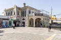 Marina and ferry stop building across the Bosphorus in Istanbul. Royalty Free Stock Photo