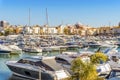 Marina full of luxurious yachts in touristic Vilamoura, Algarve, Portugal