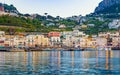 Marina Grande after sunset, Capri island, Italy Royalty Free Stock Photo