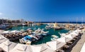 Marina harbour and port with yachts in Kyrenia Girne, North Cyprus