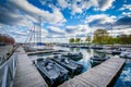 A marina at the Harbourfront, in Toronto, Ontario.