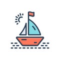 Color illustration icon for Marina, boatyard and vessel