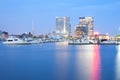 Marina at Inner Harbor in Baltimore at night Royalty Free Stock Photo