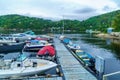 Marina in L-Anse-de-Roche, Saguenay fjord, in Quebec Royalty Free Stock Photo