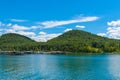 Marina on lake Cave Run in Kentucku, USA Royalty Free Stock Photo