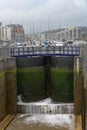 Marina lock holds back water