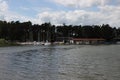 Marina on Machas lake in central europe Royalty Free Stock Photo