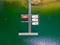 Marina Majesty: Aerial Top-Down of Docked Sailboats