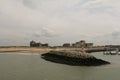 The marina and modern hotels at the beach in cadzand, zeeland, holland