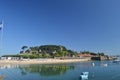 Marina With Monterreal Castle At The Background In Bayonne. Nature, Architecture, History, Travel. August 16, 2014. Bayona,